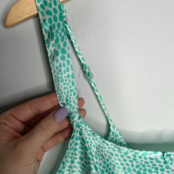 Morgan Taylor Intimates Women’s Vintage Green Printed Slip Dress‎ Size Small - Picture 5 of 9